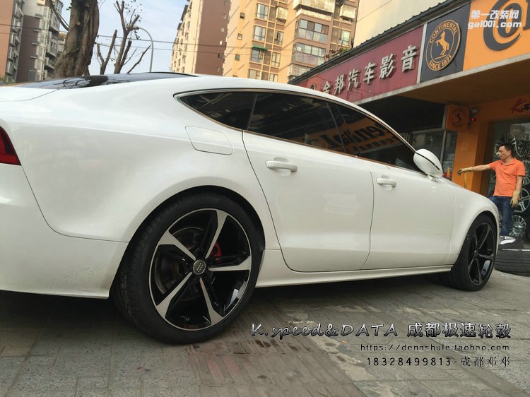 奧迪A7 升級20寸刀鋒鍛造輪轂黑色車面 (6)