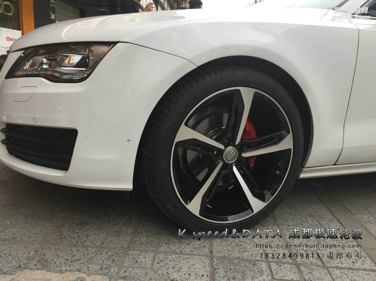 奧迪A7 升級20寸刀鋒鍛造輪轂黑色車面 (4)