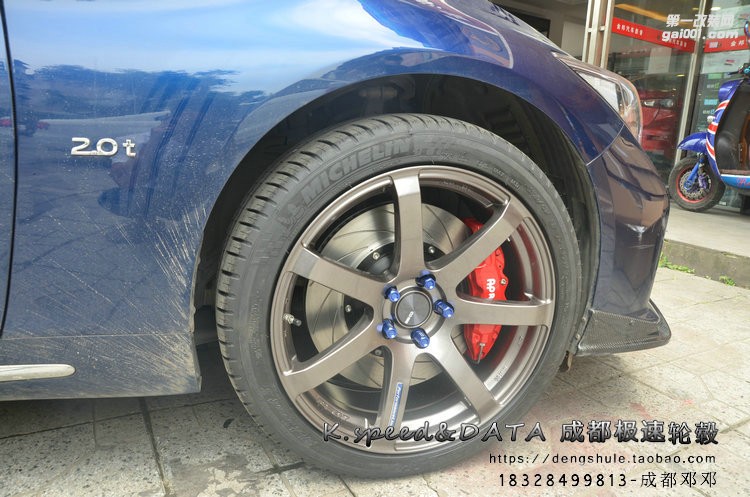 英菲尼迪 Q50 升級(jí)19寸 ENKIE RF20 配AP9040 370mm剎車碟 (41)
