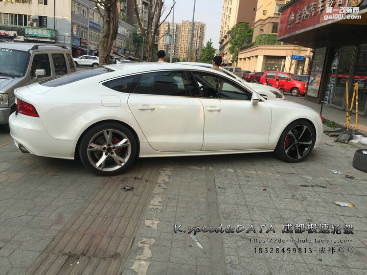 奧迪A7 升級20寸刀鋒鍛造輪轂黑色車面 (1)