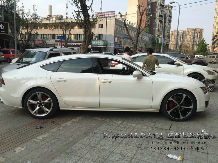 奧迪A7 升級20寸刀鋒鍛造輪轂黑色車面 (2)