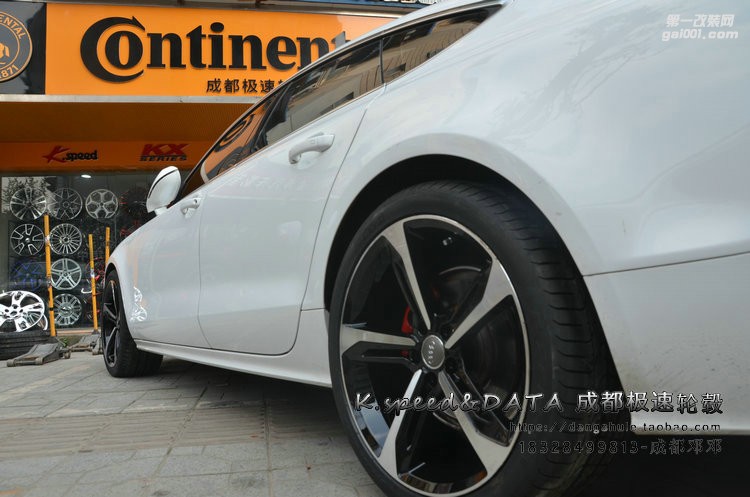 奧迪A7 升級20寸刀鋒鍛造輪轂黑色車面 (11)