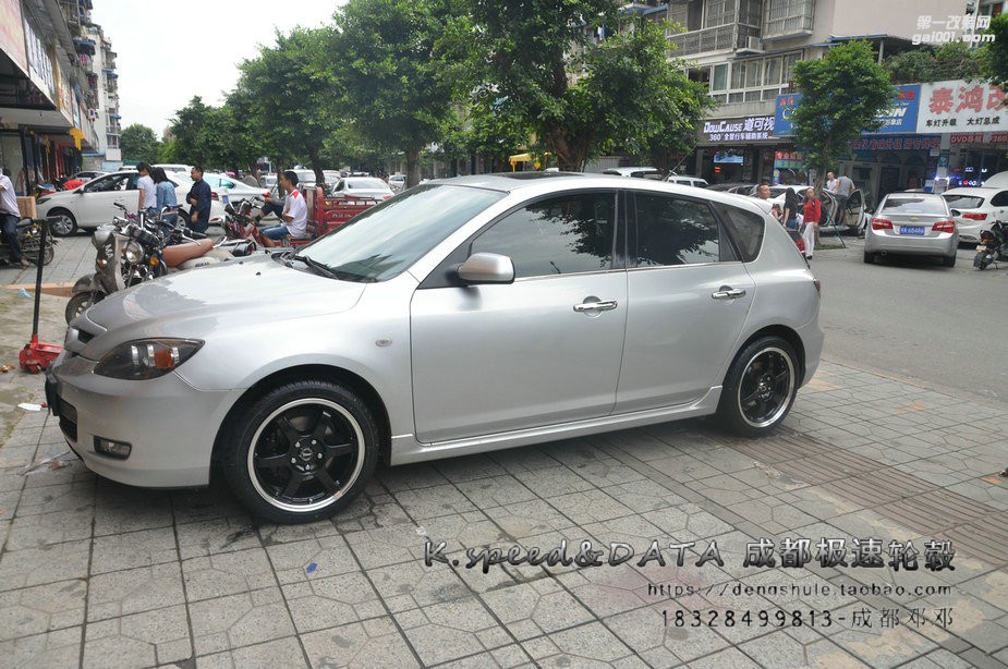 馬自達(dá)3  升級(jí)17寸 SP87 黑色車(chē)邊 (9)