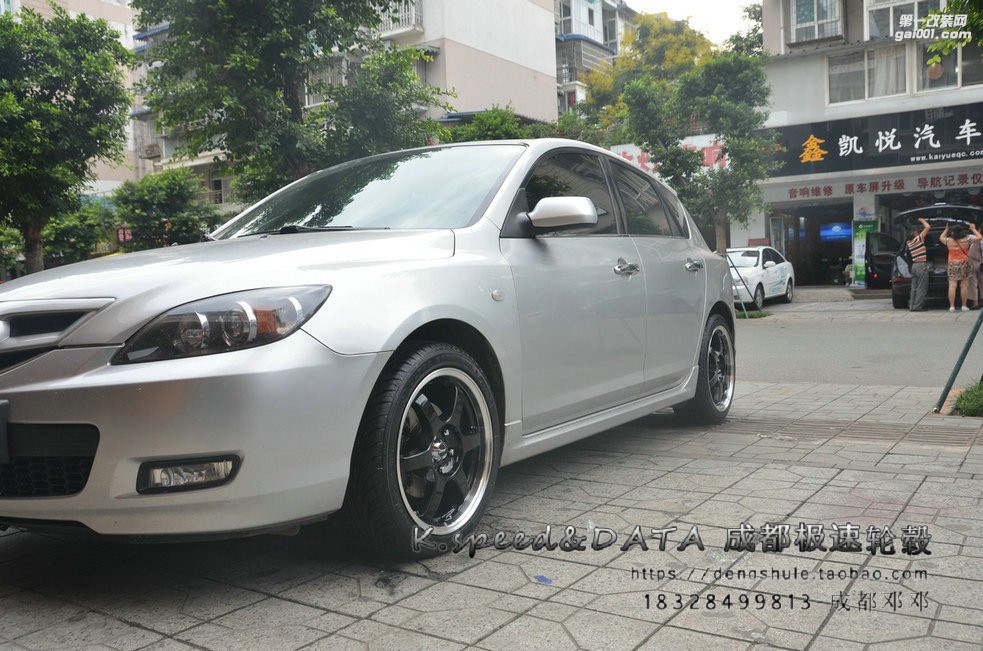 馬自達(dá)3  升級(jí)17寸 SP87 黑色車(chē)邊 (8)