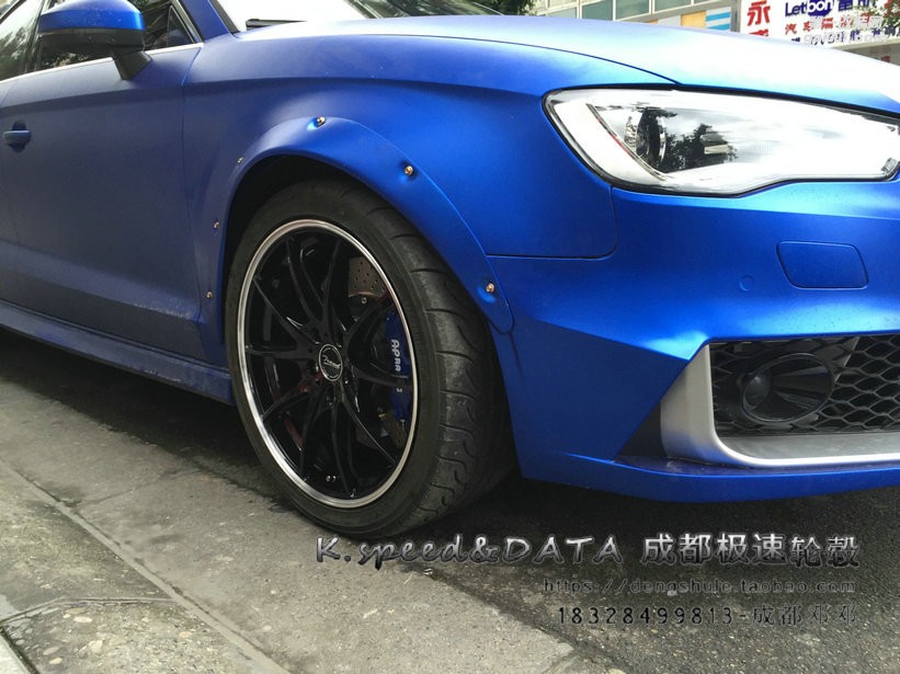 奧迪A3 升級18寸  雅泛迪SP90 黑色車邊 (9)