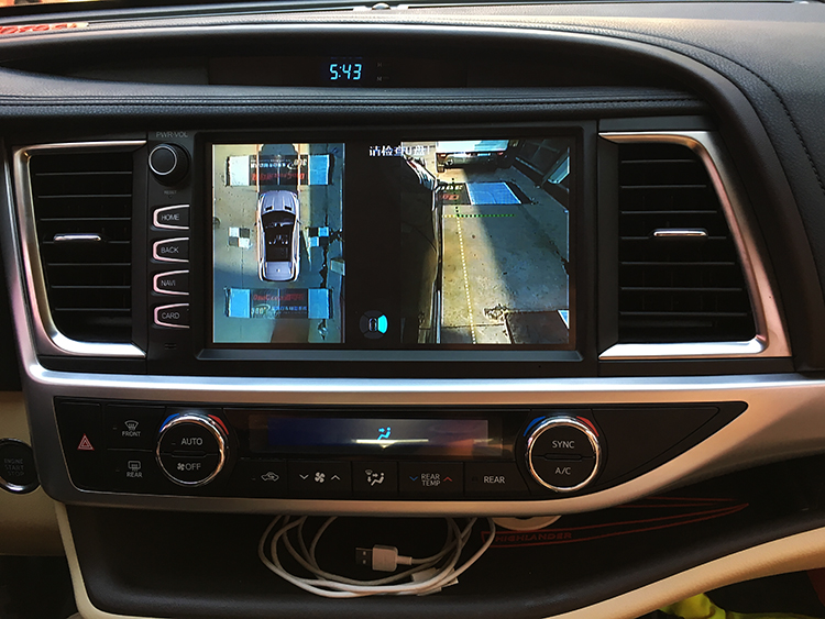 西安亿之星新款丰田汉兰达安装道可视超清夜视王360度全景倒车影像