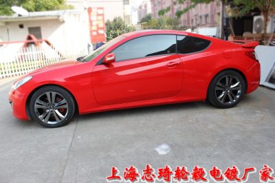 現(xiàn)代酷派烤漆輪轂改電鍍