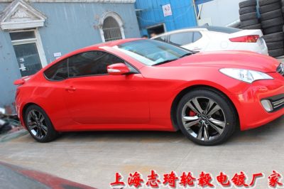 現(xiàn)代酷派烤漆輪轂改電鍍