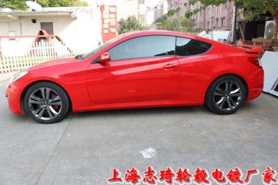 現(xiàn)代酷派烤漆輪轂改電鍍