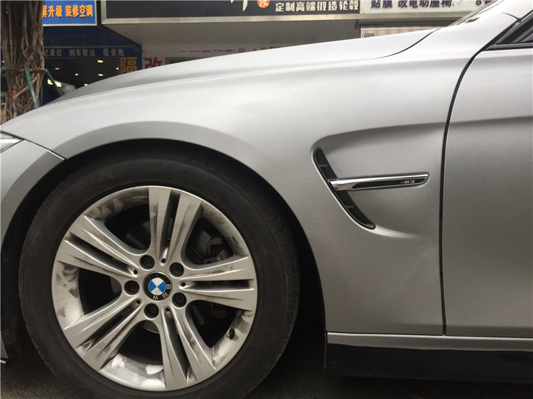 寶馬320改裝KW避震MT包圍全車拉絲鈦車身膜