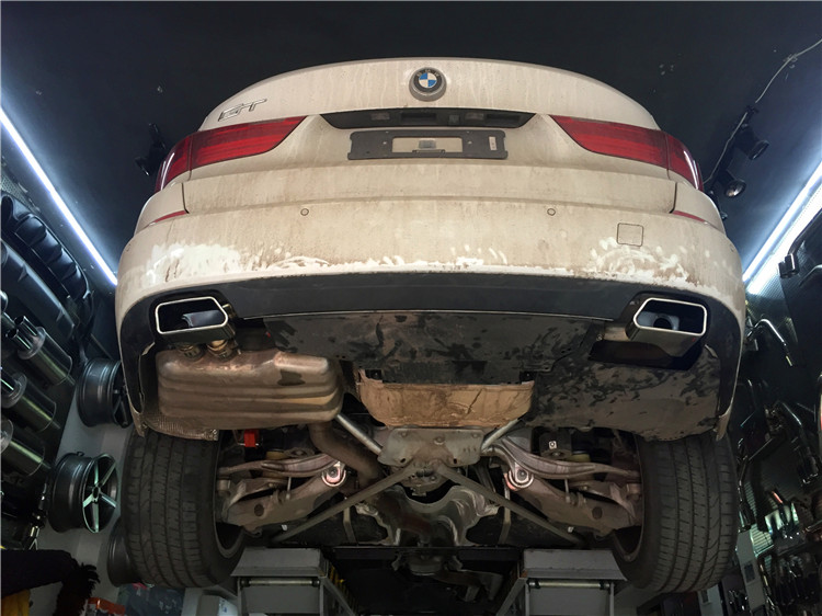 寶馬528GT改裝方口尾喉套件原廠雙邊后唇