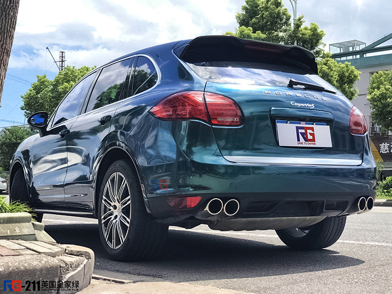 車身改色貼膜,保時捷卡宴汽車車身改色,英國RG瑞集汽車車身改色貼膜,汽車改色貼膜,汽車改色