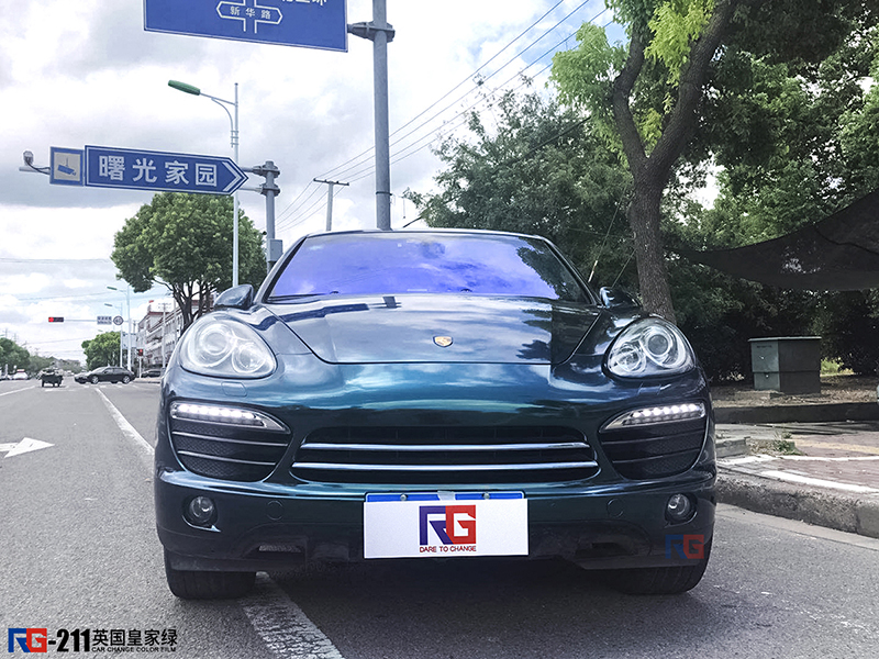 車身改色貼膜,保時捷卡宴汽車車身改色,英國RG瑞集汽車車身改色貼膜,汽車改色貼膜,汽車改色