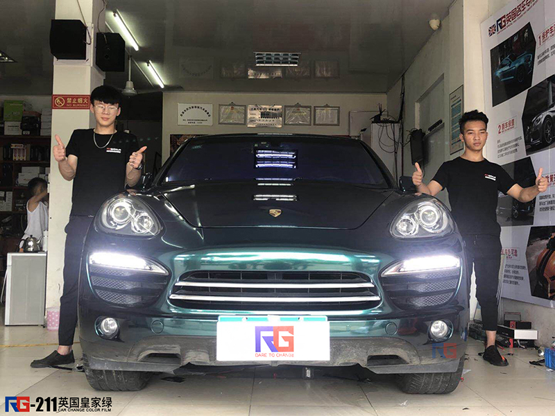 車身改色貼膜,保時捷卡宴汽車車身改色,英國RG瑞集汽車車身改色貼膜,汽車改色貼膜,汽車改色