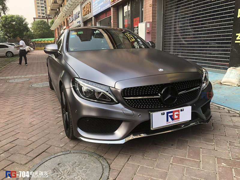 奔馳C200車身改色貼膜,奔馳汽車車身改色貼膜,英國RG瑞集汽車車身改色貼膜