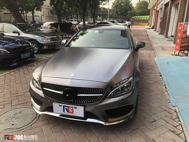 奔馳C200車身改色貼膜,奔馳汽車車身改色貼膜,英國RG瑞集汽車車身改色貼膜