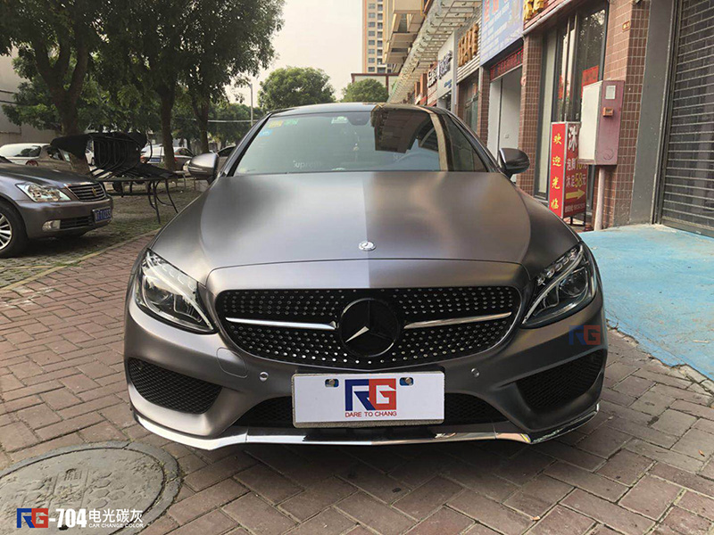 奔馳C200車身改色貼膜,奔馳汽車車身改色貼膜,英國RG瑞集汽車車身改色貼膜