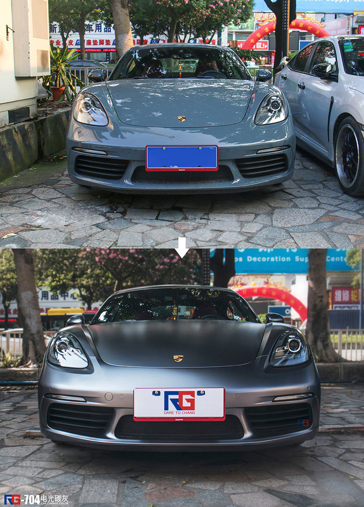 保時(shí)捷718汽車改色,保時(shí)捷改色貼膜,汽車改色加盟,RG瑞集汽車改色膜,汽車改色培訓(xùn)