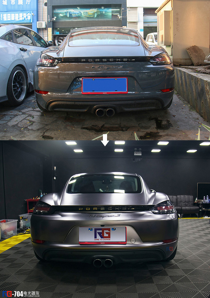 保時(shí)捷718汽車改色,保時(shí)捷改色貼膜,汽車改色加盟,RG瑞集汽車改色膜,汽車改色培訓(xùn)