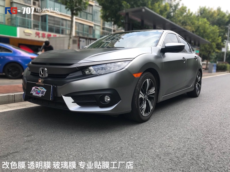 本田思域汽車(chē)車(chē)身改色貼膜,汽車(chē)車(chē)身改色貼膜,英國(guó)RG瑞集汽車(chē)車(chē)身改色貼膜