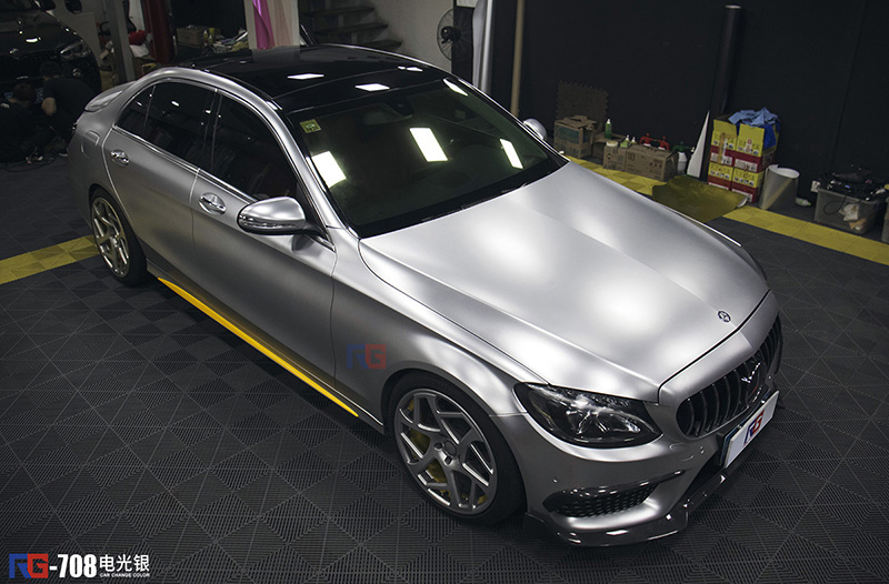 奔馳C級(jí)汽車(chē)車(chē)身改色貼膜,奔馳汽車(chē)車(chē)身改色貼膜,英國(guó)RG瑞集汽車(chē)車(chē)身改色貼膜