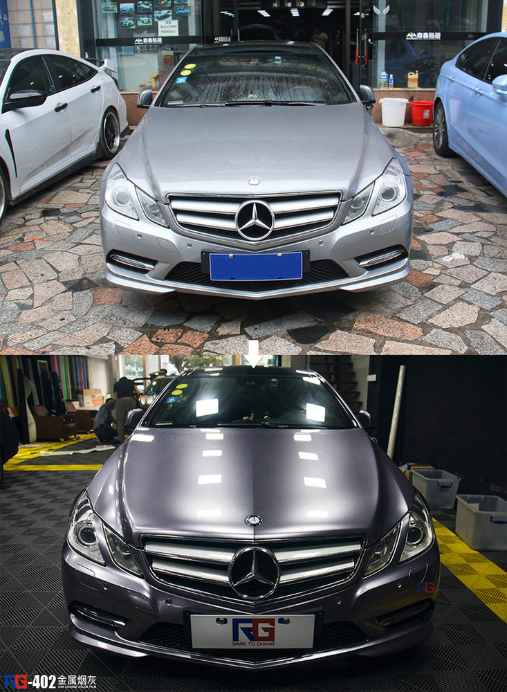奔馳E260汽車改色,奔馳車身改色,汽車改色加盟,RG瑞集汽車改色貼膜,汽車改色培訓(xùn)