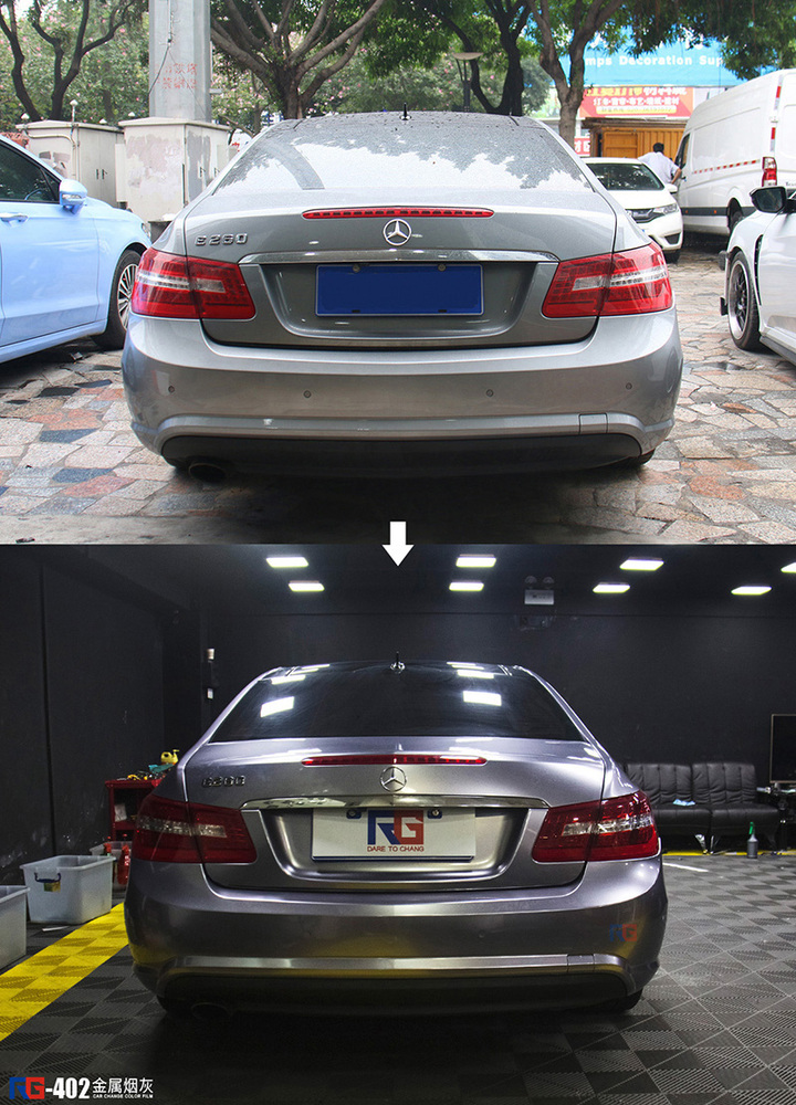 奔馳E260汽車改色,奔馳車身改色,汽車改色加盟,RG瑞集汽車改色貼膜,汽車改色培訓(xùn)