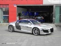 5i5car漆面貼膜改裝 改色 |奧迪|R8 全車漆面金屬銀色鏡面貼膜改裝欣賞