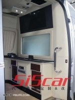 13座改6座黑臺(tái)面 奔馳斯賓特|房車改裝案例 內(nèi)飾設(shè)計(jì) 液晶變色隔音屏封