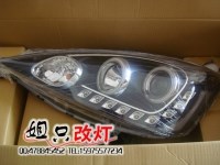 龍鼎本田新飛度大燈總成 新飛度LED雙光透鏡天使眼氙氣燈大燈總成