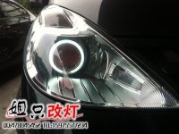 騏達(dá)改裝天使眼大燈，騏達(dá)改原裝小系奧迪Q5雙光透鏡氙氣燈