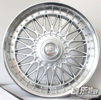 18寸銀色前后配頭尾鈴寬邊拋邊 BBS RS款改裝輪轂5*100/112YLX