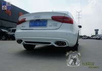 2013款新奧迪A4 A4L改ABT兩邊雙出后擾流/后唇 四出ABT中尾段排氣