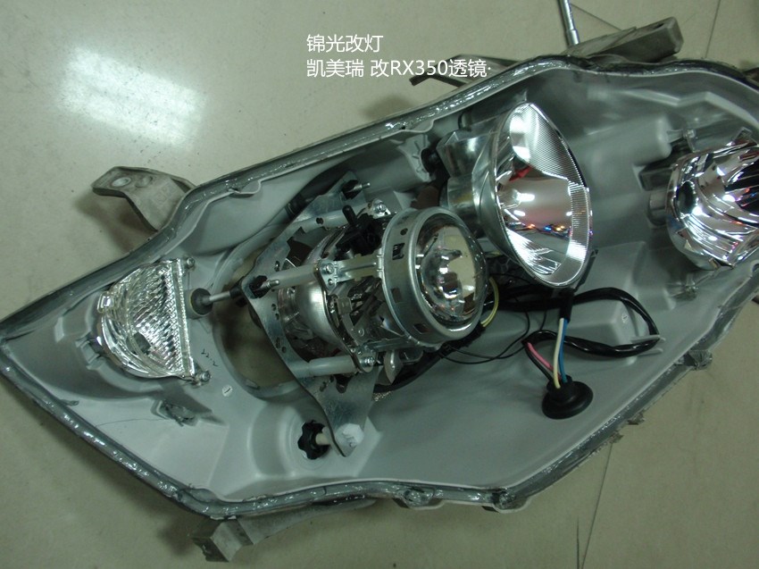 丰田凯美瑞CAMRY车灯改装RX350双光透镜拆车件广州佛山专业改装店