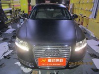 奧迪A6L黑色改亞光黑，低調(diào)的土豪！