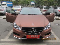深圳汽車改色奔馳E260銀色改亞光金屬古銅