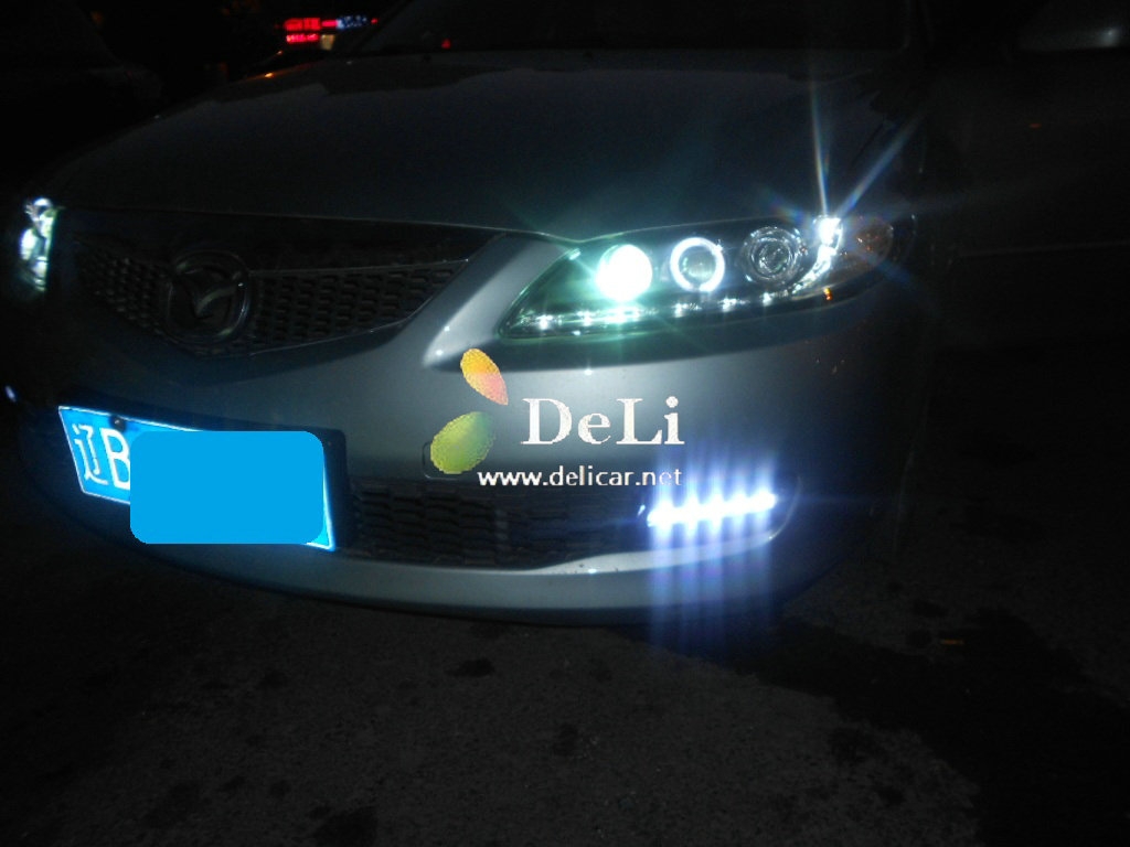 大連德利汽車改裝馬自達(dá)6改LED大燈總成LED霧燈，全車?yán)瓧U