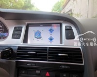 深圳老款奧迪A6L原車屏升級手寫導航|加裝凱立德導航|倒車影像|藍牙電話