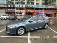 奧迪A6L貼膜改色原車黑色改風(fēng)暴藍(lán)