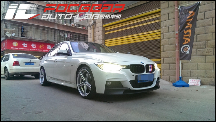 寶馬新3系F30改裝雅泛迪19寸旋壓輪轂/臺灣M-Performance包圍/LED中網(wǎng)--長沙匯格車研專業(yè)寶馬改裝