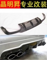 奔馳 C63 C180 C300 C350 后擾流 奔馳 W204 碳纖后唇 AMG 后下巴 排氣管