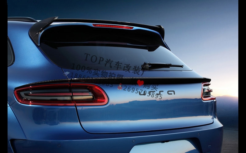 保時捷Macan Turbo改裝抽真空碳纖維尾翼 中翼壓尾