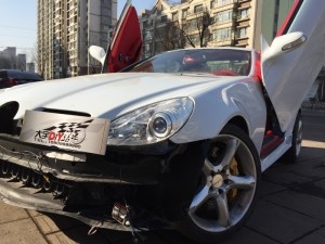 大宇車迷站 奔馳SLK200 升級RES四出排氣 Brembo GT 前六后四剎車套裝