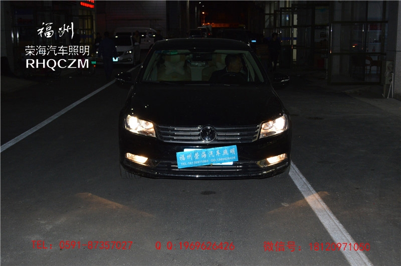 邁騰車燈改裝升級(jí)，福州雙光透鏡改裝，天使眼惡魔眼，福州榮海照明