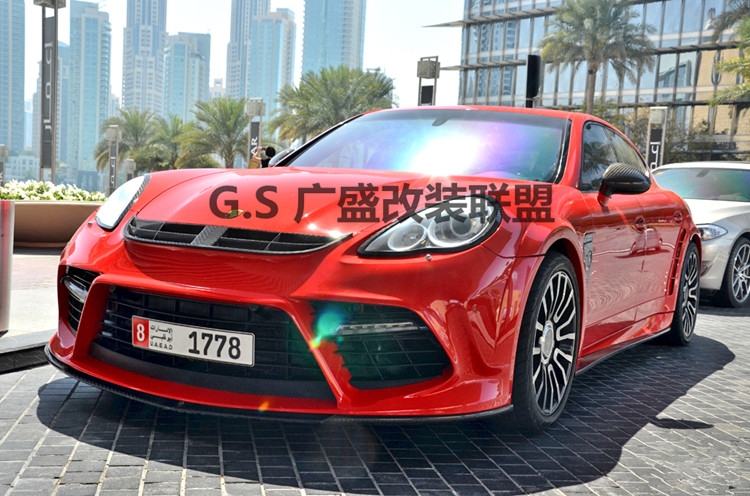 保時捷Panamera 改裝包圍Mansory碳纖維大包圍碳尾翼排氣管尾翼