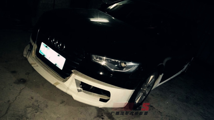 奧迪A6L W12改裝WALD小包圍前唇后唇改裝碳纖維尾翼排氣管大包圍