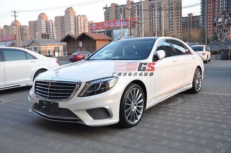 奔馳S級(jí)W22改裝AMG大包圍S400 S500 S600改裝包圍尾翼后唇排氣管