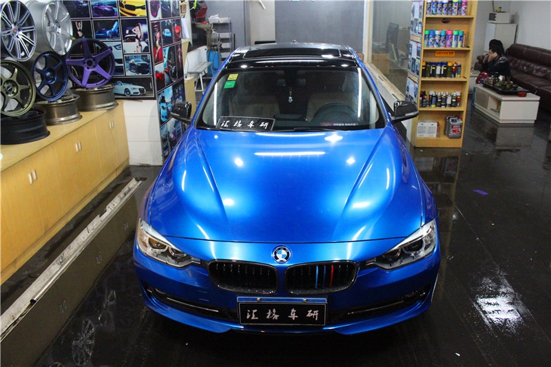 全車汽車改色膜寶馬改色貼膜 車衣裳改色金屬膜爵士藍(lán) 改色貼膜