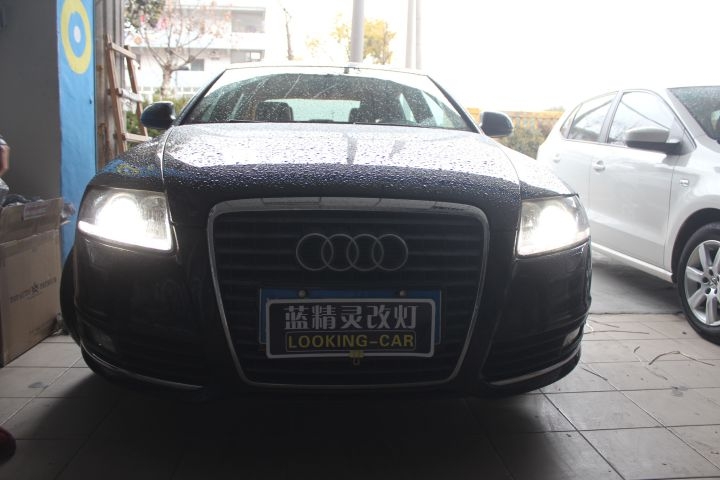合肥藍精靈改燈實體店奧迪A6改燈升級海拉三透鏡歐司朗HID大燈