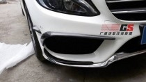 新款奔馳C級(jí)W205改裝碳纖維前唇 風(fēng)刀 前擾流碳纖維尾翼后唇包圍